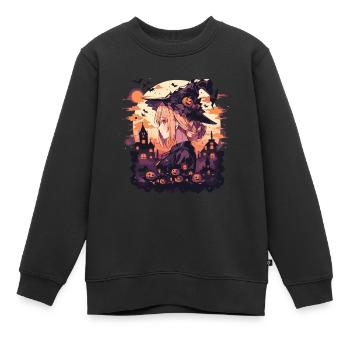 Hexe Helloween Hexen Outfit Hexen - Kinder Premium Organic Sweatshirt - Schwarz - Vorne - AI Model Kid Female (0cm)