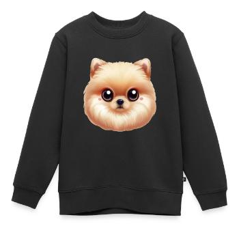 Playful Pomeranian Artwork - Kids Premium Organic Sweatshirt - black - Front - AI Model Kid Female (0cm)