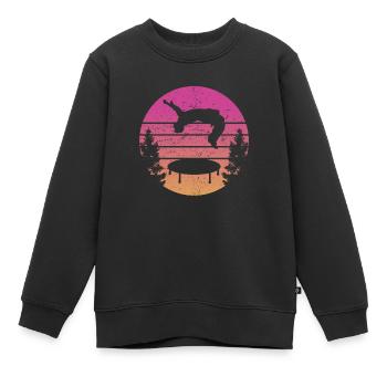 Trampolin Retro Backflip - Kinder Premium Organic Sweatshirt - Schwarz - Vorne - AI Model Kid Female (0cm)