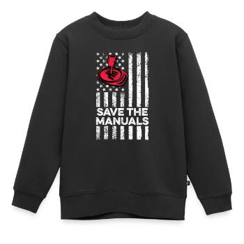 Bedienungsanleitungen speichern American Flag 3 Pedals Stick - Kinder Premium Organic Sweatshirt - Schwarz - Vorne - AI Model Kid Female (0cm)