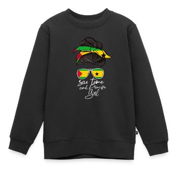 Sao Tome - Kinder Premium Organic Sweatshirt - Schwarz - Vorne - AI Model Kid Female (0cm)