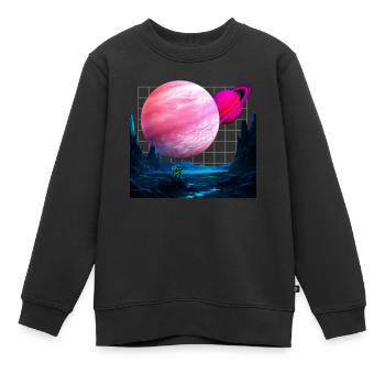 Planeten Techno Festival EDM Astronaut - Kinder Premium Organic Sweatshirt - Schwarz - Vorne - AI Model Kid Female (0cm)