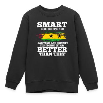 Sao Tome - Kinder Premium Organic Sweatshirt - Schwarz - Vorne - AI Model Kid Female (0cm)