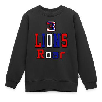DREI LÖWEN BRÜLLEN - Kinder Premium Organic Sweatshirt - Schwarz - Vorne - AI Model Kid Female (0cm)