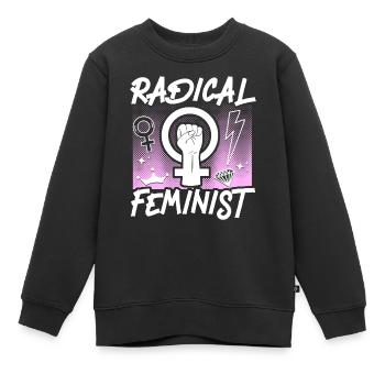 Feminist Radical Feminist - Kinder Premium Organic Sweatshirt - Schwarz - Vorne - AI Model Kid Female (0cm)