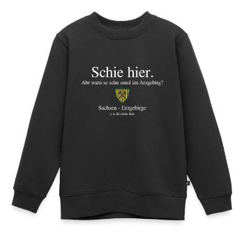 Erzgebirge Schie hier - Kinder Premium Organic Sweatshirt - Schwarz - Vorne - AI Model Kid Female (0cm)