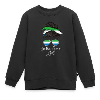 Sierra Leone - Kinder Premium Organic Sweatshirt - Schwarz - Vorne - AI Model Kid Female (0cm)