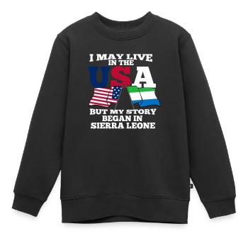 Sierra Leone - Kinder Premium Organic Sweatshirt - Schwarz - Vorne - AI Model Kid Female (0cm)