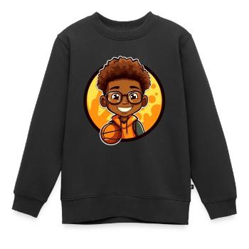 Afro Black Child Young Girl Empowerment Basket - Sweat Premium enfant bio - noir - Devant - AI Model Kid Female (0cm)