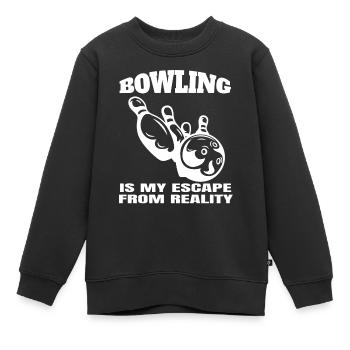 Bowling Club Bowling Skittles Bowler Skittles Club - Sweat Premium enfant bio - noir - Devant - AI Model Kid Female (0cm)