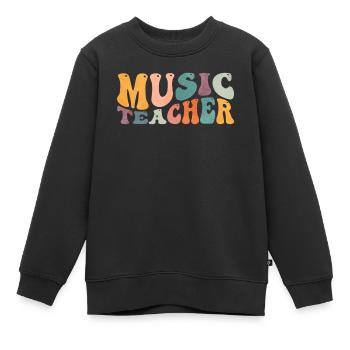 Groovy Music Teacher Musician Lessons - Kids Premium Organic Sweatshirt - black - Front - AI Model Kid Female (0cm)