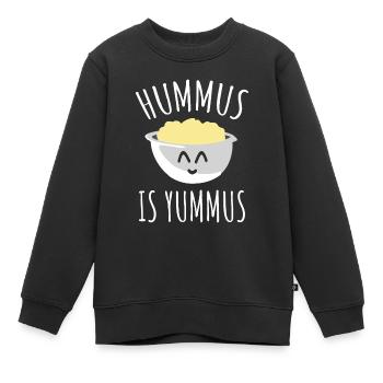 Le houmous est délicieux - Végétalien - Sweat Premium enfant bio - noir - Devant - AI Model Kid Female (0cm)