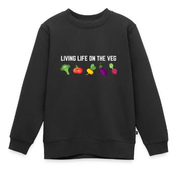 Leben auf dem Gemüse! - Vegan oder Vegetarisch - Kinder Premium Organic Sweatshirt - Schwarz - Vorne - AI Model Kid Female (0cm)