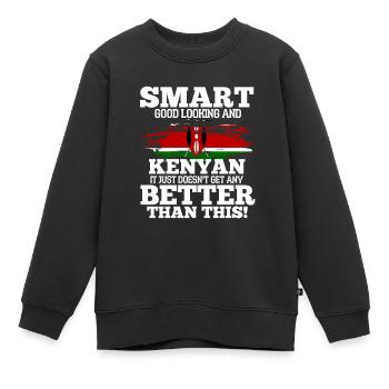 Kenia - Kinder Premium Organic Sweatshirt - Schwarz - Vorne - AI Model Kid Female (0cm)