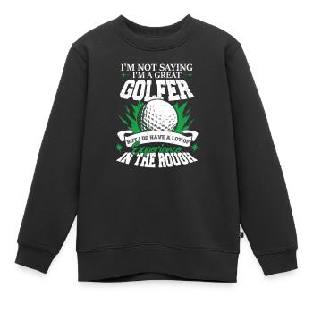 Ich habe viel Erfahrung im rauen Golf - Kinder Premium Organic Sweatshirt - Schwarz - Vorne - AI Model Kid Female (0cm)