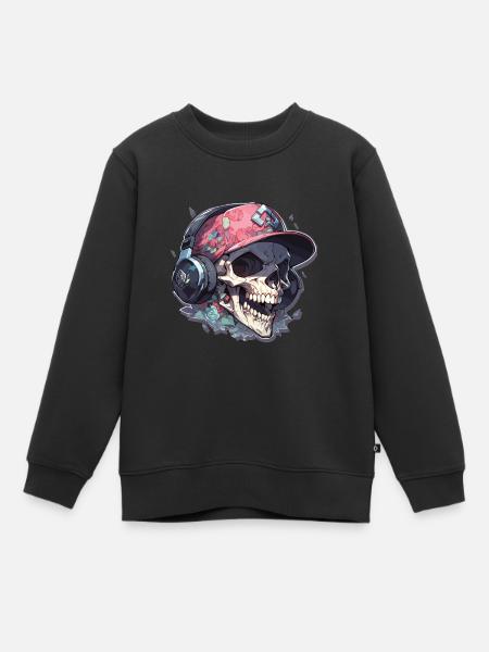 Totenkopf - Kinder Premium Organic Sweatshirt - Schwarz