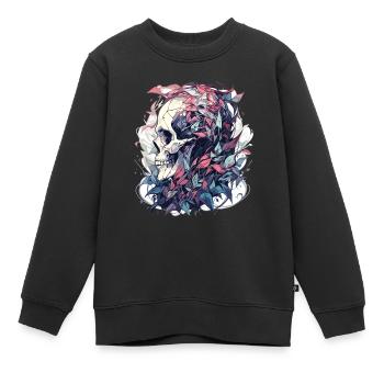 Totenkopf - Kinder Premium Organic Sweatshirt - Schwarz - Vorne - AI Model Kid Female (0cm)