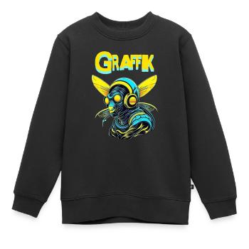 Graphique - Sweat Premium enfant bio - noir - Devant - AI Model Kid Female (0cm)