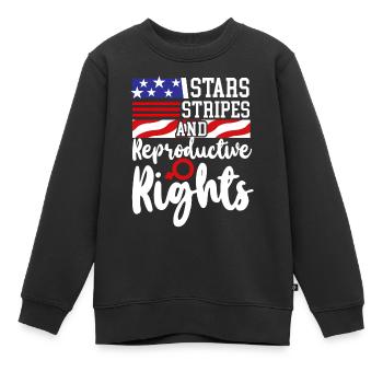 Feminist Stars Stripes & - Kinder Premium Organic Sweatshirt - Schwarz - Vorne - AI Model Kid Female (0cm)