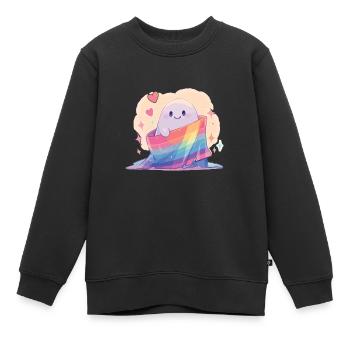 Ghost Lgbt Ghost Lgbt Flag - Sweat Premium enfant bio - noir - Devant - AI Model Kid Female (0cm)