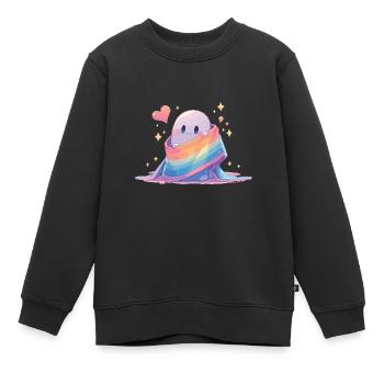Ghost Lgbt Ghost Lgbt Flag - Sweat Premium enfant bio - noir - Devant - AI Model Kid Female (0cm)