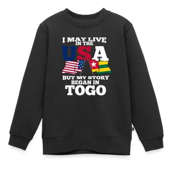 Togo - Sweat Premium enfant bio - noir - Devant - AI Model Kid Female (0cm)