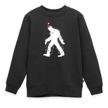 Bigfoot Weihnachtsmann Weihnachtsbaum Lichter Xmas - Kinder Premium Organic Sweatshirt - Schwarz - Vorne - AI Model Kid Female (0cm)