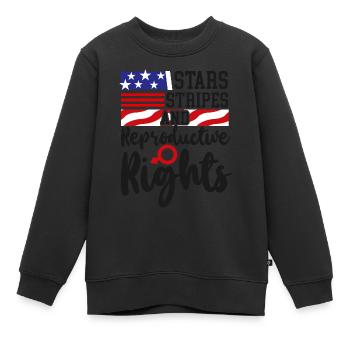 Feminist Stars Stripes & - Kinder Premium Organic Sweatshirt - Schwarz - Vorne - AI Model Kid Female (0cm)