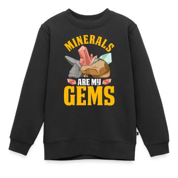Lustige Mineralienjagd Felsen Geologe - Kinder Premium Organic Sweatshirt - Schwarz - Vorne - AI Model Kid Female (0cm)