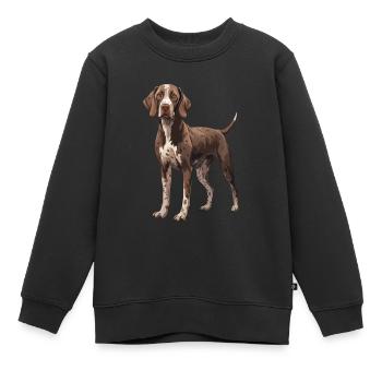 Chien allemand à poil court - Pointeur allemand à poil court - Sweat Premium enfant bio - noir - Devant - AI Model Kid Female (0cm)