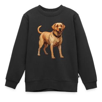 Golden Retriever Illustration apportier Hund - Kinder Premium Organic Sweatshirt - Schwarz - Vorne - AI Model Kid Female (0cm)