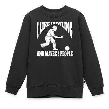 Bowling Skittles Bowler Bowling Club Bowling Club - Sweat Premium enfant bio - noir - Devant - AI Model Kid Female (0cm)