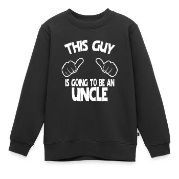 Dieser Typ wird ein Onkel sein - Kinder Premium Organic Sweatshirt - Schwarz - Vorne - AI Model Kid Female (0cm)