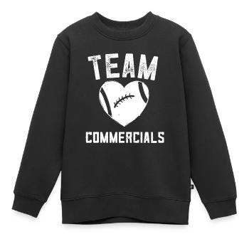 Je suis juste ici pour les publicités Football féminin - Sweat Premium enfant bio - noir - Devant - AI Model Kid Female (0cm)