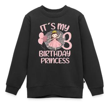 Birthday Princess 3 Years Old Bday Party Gift - Kinder Premium Organic Sweatshirt - Schwarz - Vorne - AI Model Kid Female (0cm)