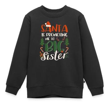 Der Weihnachtsmann befördert mich zur großen - Kinder Premium Organic Sweatshirt - Schwarz - Vorne - AI Model Kid Female (0cm)