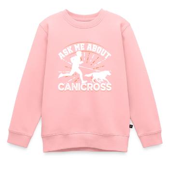 Dog running Canicross Design - Kinder Premium Organic Sweatshirt - Rosa - Vorne - AI Model Kid Female (0cm)