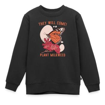 Wolfsmilch Monarch Schmetterling Hemd - Kinder Premium Organic Sweatshirt - Schwarz - Vorne - AI Model Kid Female (0cm)