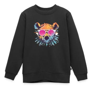 Bär Bär Sonnenbrille Braunbär Waldbewohner - Kinder Premium Organic Sweatshirt - Schwarz - Vorne - AI Model Kid Female (0cm)