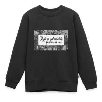 Le style est une mode durable pas - Sweat Premium enfant bio - noir - Devant - AI Model Kid Female (0cm)