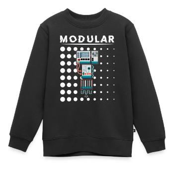 Synthesizer Synth Keyboard Elektronische Musiker - Kinder Premium Organic Sweatshirt - Schwarz - Vorne - AI Model Kid Female (0cm)