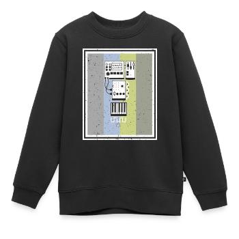 Synthesizer Synth Keyboard Elektronische Musiker - Kinder Premium Organic Sweatshirt - Schwarz - Vorne - AI Model Kid Female (0cm)