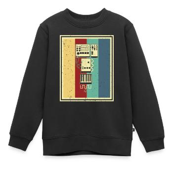 Synthesizer Synth Keyboard Elektronische Musiker - Kinder Premium Organic Sweatshirt - Schwarz - Vorne - AI Model Kid Female (0cm)