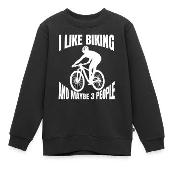 Fahrrad Radeln Radfahrer Fahrradfahrer Radfahren - Kinder Premium Organic Sweatshirt - Schwarz - Vorne - AI Model Kid Female (0cm)