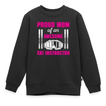 Drôle de moniteur de ski chemise maman - Sweat Premium enfant bio - noir - Devant - AI Model Kid Female (0cm)