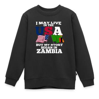 Sambia - Kinder Premium Organic Sweatshirt - Schwarz - Vorne - AI Model Kid Female (0cm)