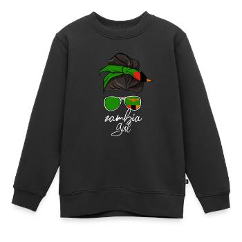 Sambia - Kinder Premium Organic Sweatshirt - Schwarz - Vorne - AI Model Kid Female (0cm)