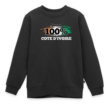 Côte d’Ivoire - Sweat Premium enfant bio - noir - Devant - AI Model Kid Female (0cm)