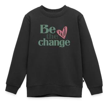 Soyez le changement - Motivationnel - Sweat Premium enfant bio - noir - Devant - AI Model Kid Female (0cm)