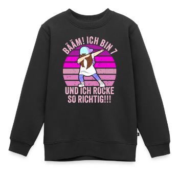7 Jahre Mädchen Geschenk 7. Geburtstag Sieben - Kinder Premium Organic Sweatshirt - Schwarz - Vorne - AI Model Kid Female (0cm)